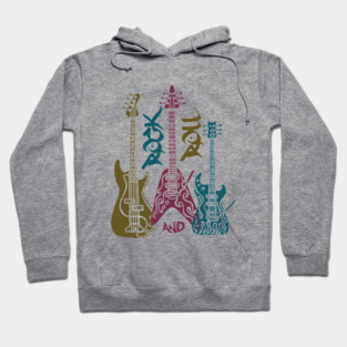 Rock and roll, electric guitars, music lover. white background Hoodie