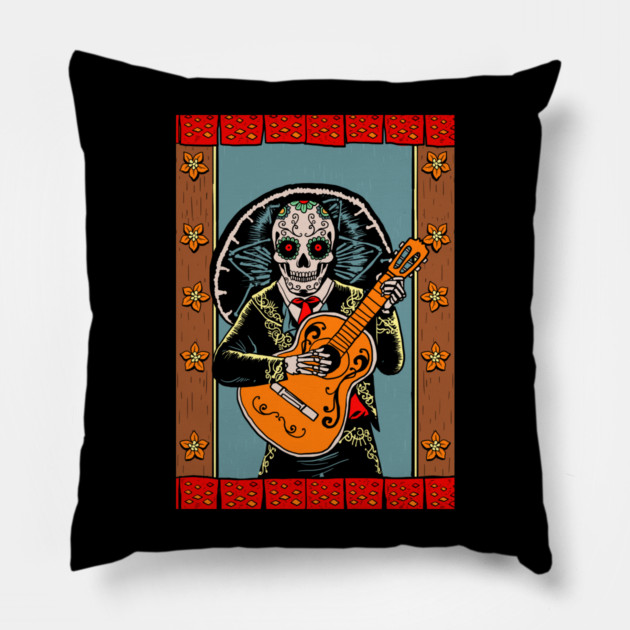 Solo Mariachi Dia De Los Muertos Pillow by MCALTees