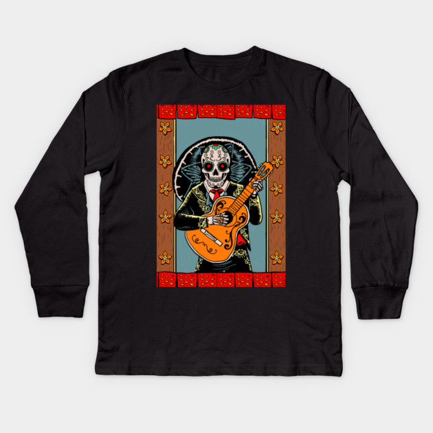 Solo Mariachi Dia De Los Muertos Kids Long Sleeve T-Shirt by MCALTees