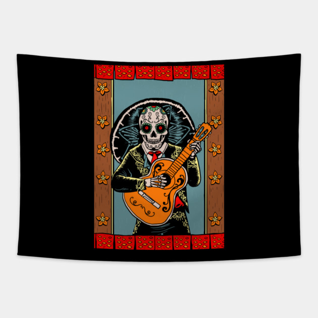 Solo Mariachi Dia De Los Muertos Tapestry by MCALTees