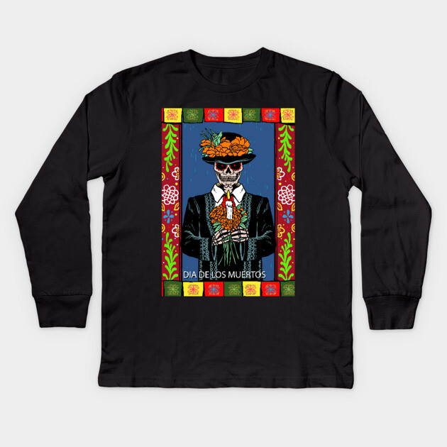 Dia De Los Muertos Kids Long Sleeve T-Shirt by MCALTees