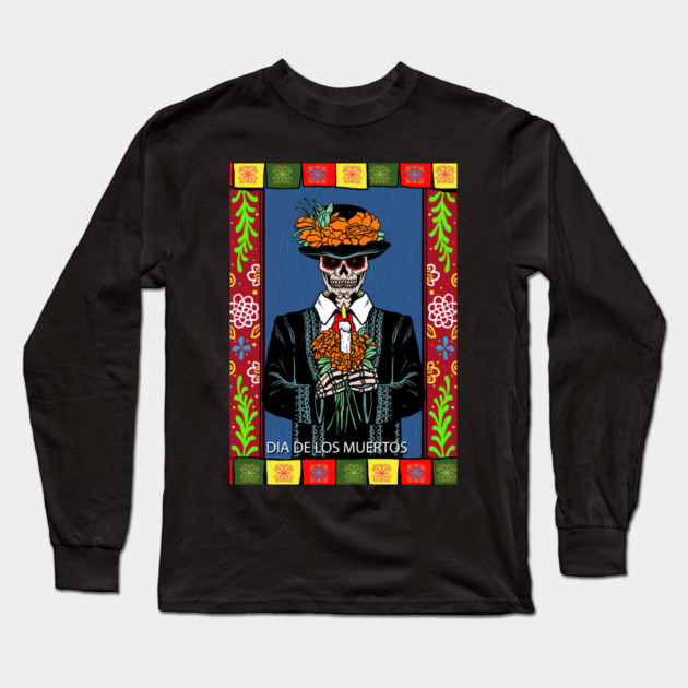 Dia De Los Muertos Long Sleeve T-Shirt by MCALTees