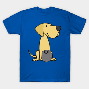 Cute Yellow Labrador Retriever dog Bowling Cartoon T-Shirt