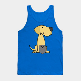 Cute Yellow Labrador Retriever dog Bowling Cartoon Tank Top