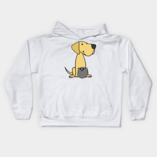 Cute Yellow Labrador Retriever dog Bowling Cartoon Kids Hoodie