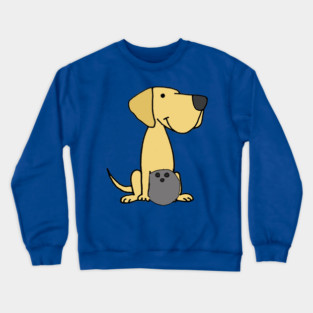Cute Yellow Labrador Retriever dog Bowling Cartoon Crewneck Sweatshirt