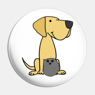 Cute Yellow Labrador Retriever dog Bowling Cartoon Pin