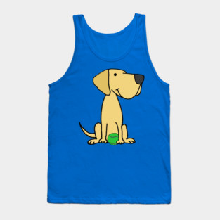 Cute Yellow Labrador Retriever dog with tennis ball Tank Top