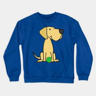 Cute Yellow Labrador Retriever dog with tennis ball Crewneck Sweatshirt