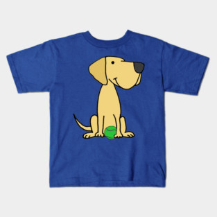 Cute Yellow Labrador Retriever dog with tennis ball Kids T-Shirt