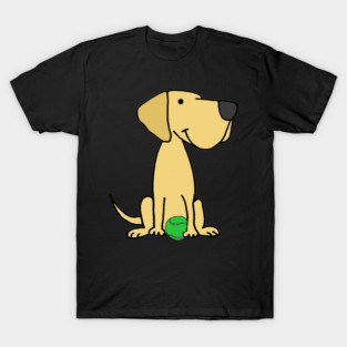 Cute Yellow Labrador Retriever dog with tennis ball T-Shirt