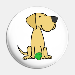 Cute Yellow Labrador Retriever dog with tennis ball Pin