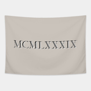 Roman Numeral 1989 Tapestry