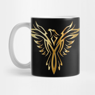 Legendary Phoenix Bird Golden Fantasy Tattoo Mug