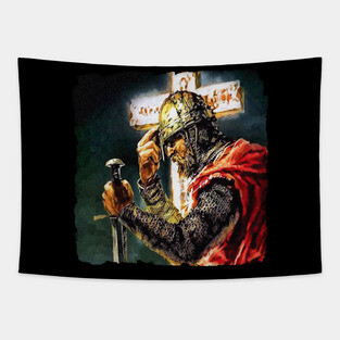 Crusader Painting Usyk Champion Tapestry