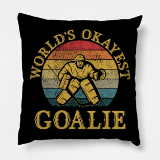 Funny Retro Ice Hockey Player Winter Sports Pillow