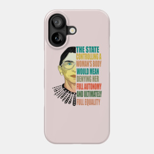 Ruth Bader Ginsburg Pro Choice My Body My Choice Feminist Phone Case