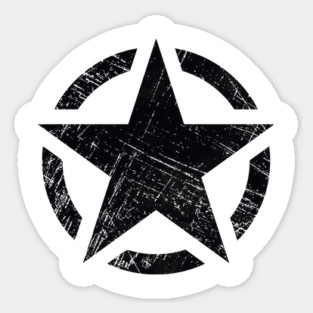 Military Star Vintage Black Sticker