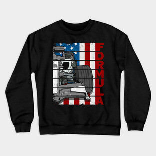 Formula One Race Car American Flag Crewneck Sweatshirt