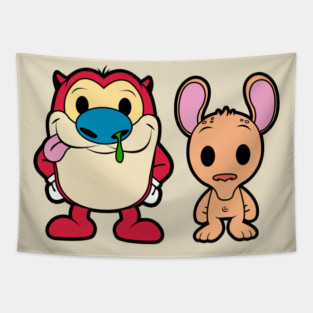 Cute Ren and Stimpy Tapestry