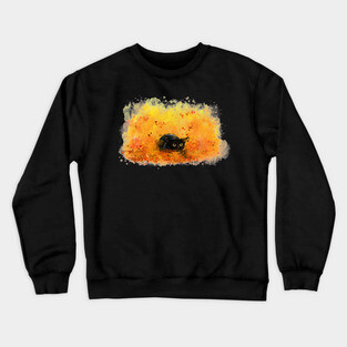 Black Cat Fall Leaves Crewneck Sweatshirt