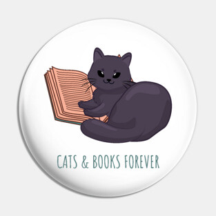 Easily Distracted by Cats and Books Pin