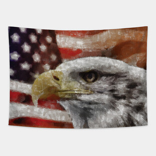 American Eagle - American Flag Tapestry