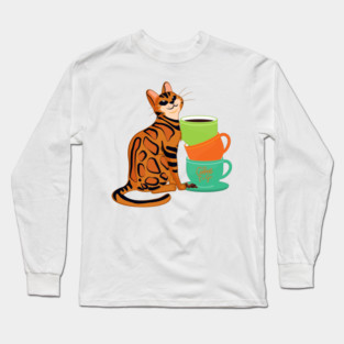 Easily Distracted by Cats and Coffee Long Sleeve T-Shirt
