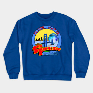 Slide Into San Francisco with Sliders Azure Gate Bridge Crewneck Sweatshirt