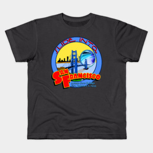 Slide Into San Francisco with Sliders Azure Gate Bridge Kids T-Shirt