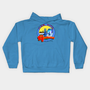 Slide Into San Francisco with Sliders Azure Gate Bridge Kids Hoodie
