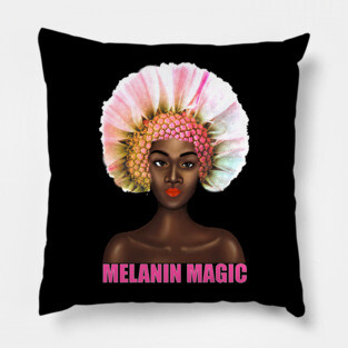 Black Pride Melanin Magic Flower Afro Queen Pillow