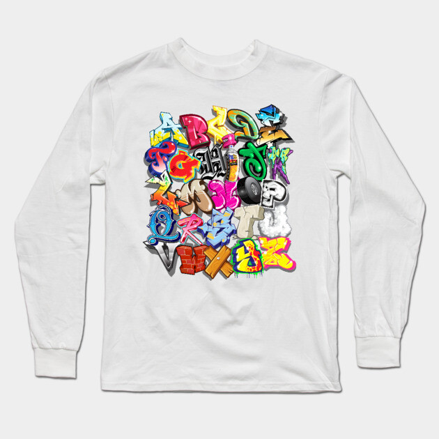 Pac One Graffiti Alphabet Long Sleeve T-Shirt by Pac One