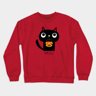 Halloween Cat: Candy Pleez Crewneck Sweatshirt