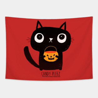 Halloween Cat: Candy Pleez Tapestry