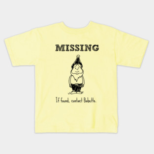 Missing Gnome. If found, contact Babette. Kids T-Shirt