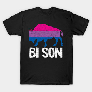 Bi Son LGBBT Flag Bisexual Bison Funny Bi Pride T-Shirt