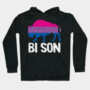 Bi Son LGBBT Flag Bisexual Bison Funny Bi Pride Hoodie