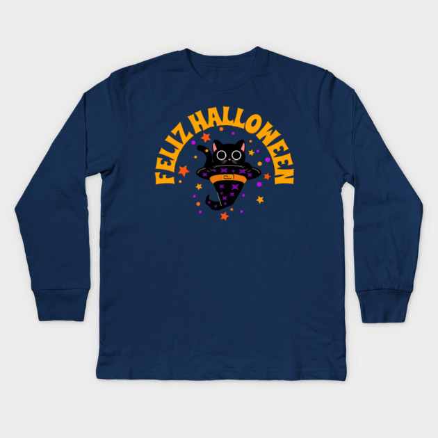 Feliz Halloween Kids Long Sleeve T-Shirt by MCALTees