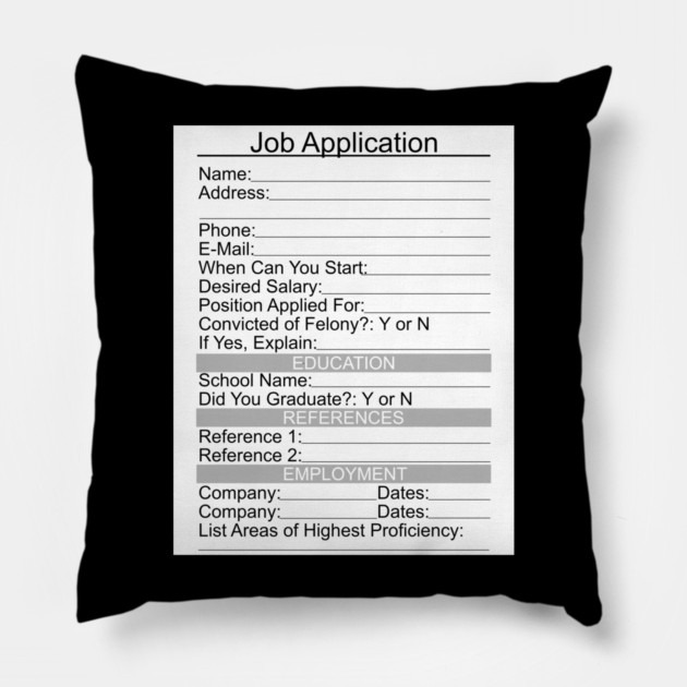 Scary Costume Job Application Pillow by belownormal