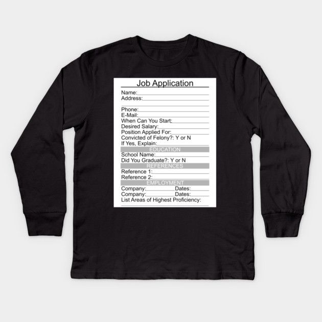Scary Costume Job Application Kids Long Sleeve T-Shirt by belownormal