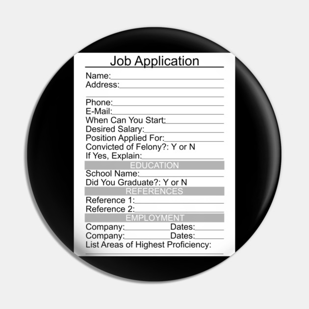 Scary Costume Job Application Pin by belownormal