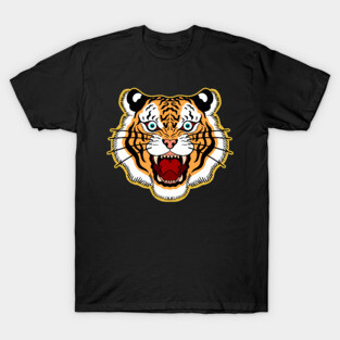 Tiger Head Old School Retro Traditional Tattoo T-Shirt