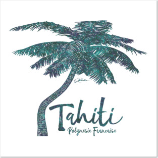 Tahiti, French Polynesia, Palm Tree Posters and Art