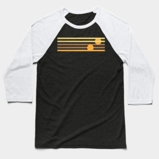 Retro 70s Sunset Lines Baseball T-Shirt