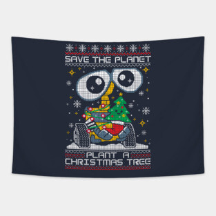 Plant a christmas tree ugly christmas sweater Tapestry