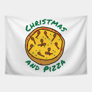 Christmas Humor Pizza Tapestry