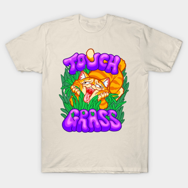 Touch Grass Cat T-Shirt by CTKR Studio