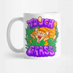 Touch Grass Cat Mug