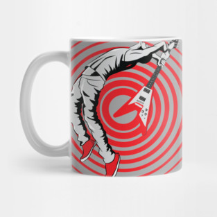 Punk Rock Guitar Smash - Guitarist Smashing Flying V Mug